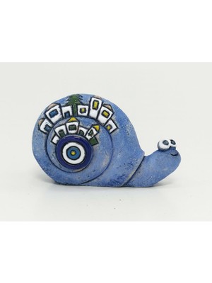 SUME Özel Tasarım Mini Salyangoz Seramik Kabartmalı Biblo