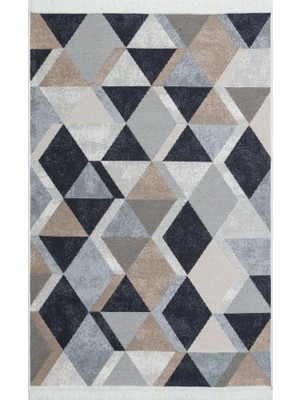 Eko Halı Arya Ar 10 Beige Black Bej Siyah Yıkanabilir Pamuk Çift Taraflı Kilim 120 x 180 cm