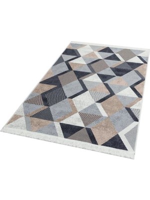 Eko Halı Arya Ar 10 Beige Black Bej Siyah Yıkanabilir Pamuk Çift Taraflı Kilim 120 x 180 cm