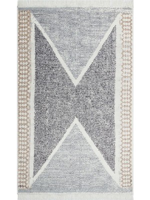 Eko Halı Arya Ar 02 Grey Gri Yıkanabilir Pamuk Çift Taraflı Kilim 80 x 150 cm