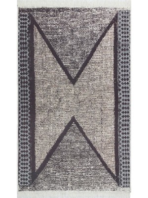 Eko Halı Arya Ar 02 Grey Gri Yıkanabilir Pamuk Çift Taraflı Kilim 80 x 150 cm