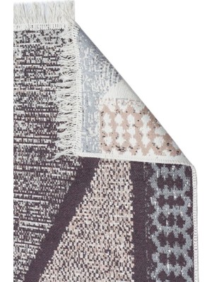 Eko Halı Arya Ar 02 Grey Gri Yıkanabilir Pamuk Çift Taraflı Kilim 80 x 150 cm