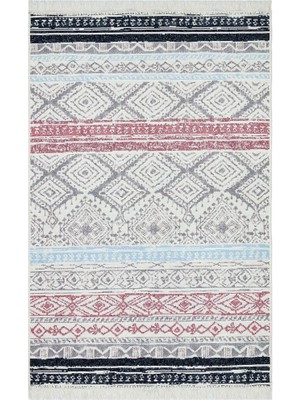 Eko Halı Arya Ar 04 Pink Aqua Pembe Yıkanabilir Pamuk Çift Taraflı Kilim 80 x 300 cm