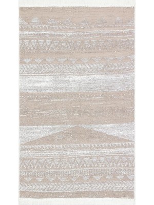 Eko Halı Arya Ar 06 Natural Yıkanabilir Pamuk Etnik Desen Kilim 80 x 150 cm