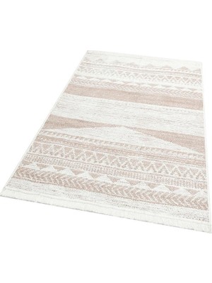 Eko Halı Arya Ar 06 Natural Yıkanabilir Pamuk Etnik Desen Kilim 80 x 150 cm