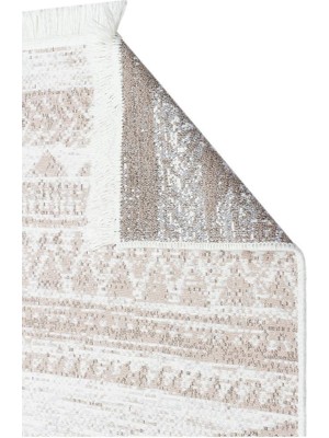 Eko Halı Arya Ar 06 Natural Yıkanabilir Pamuk Etnik Desen Kilim 80 x 150 cm