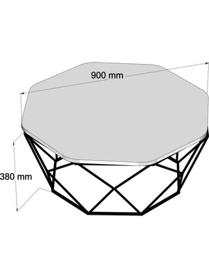 Variant Mobilya Diamond Metal Ayaklı Orta Sehpa Siyah Mermer