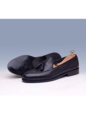 Tetri Siyah Deri Klasik Ayakkabı 39