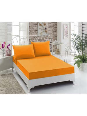 Mertim Hepsi Home Çift Kişilik Lastikli Çarşaf Seti Turuncu