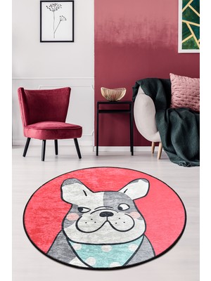 Chilai Home Happy Dogs Pink Djt Çap 100 Cm