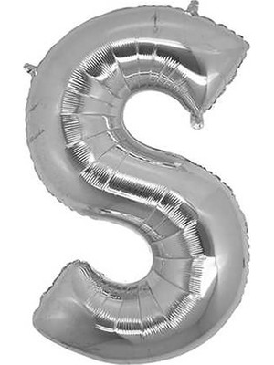 White Süs Folyo Balon Harf S Gümüş 16" 40 cm