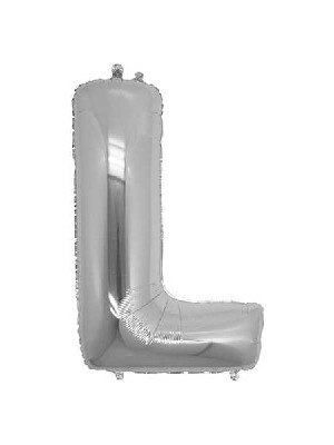 White Süs Folyo Balon Harf L Gümüş 16" 40 cm