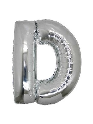 White Süs Folyo Balon Harf D Gümüş 16" 40 cm