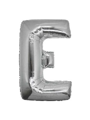 White Süs Folyo Balon Harf E Gümüş 16" 40 cm