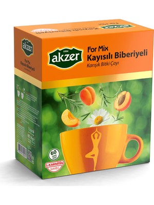 FORMMİX Akzer 60'lı For-mix Biberiye Kayısılı Bitki Çayı Sağlıklı Yaşam Tercihi ve Ferahlatıcı Özellik