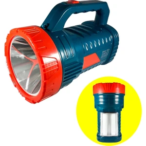 Silver Projektör 15W LED Şarjlı El Feneri ve X2 Tüp 26SMD Led Çift Yönlü Masa Lambası