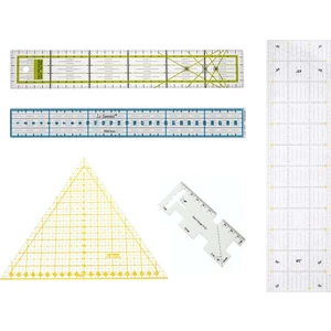 Işkur Makina Terzi Modelist Patchwork Kesme Kapitone Dikiş Şeffaf Cetvel Seti 5'li