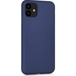 Case 4U Apple iPhone 11 Kılıf Klasik Mat Renkli Yumuşak Premier Silikon Lacivert