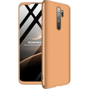 Xiaomi Redmi Note 8 Pro Kılıf Zore 360 Tam Koruma 3 Parça Ays Kapak Rose Gold