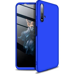 Huawei Nova 5T Kılıf Zore 360 Tam Koruma 3 Parça Ays Kapak Mavi