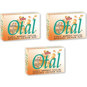 Otal Çam Katranlı Kükürtlü Sabun 80 gr 3 Adet-Yağlı Saçlar Sivilceli Ciltler Için