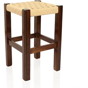 Tabure Hasır Örgülü Ceviz Renk 60 cm
