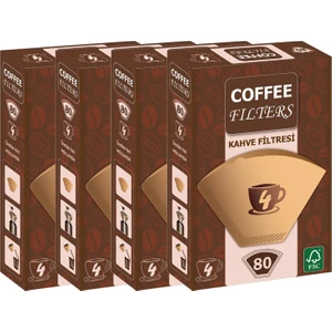 Coffee Filters Filtre Kahve Kağıdı No:4 80'li @ 4 Paket