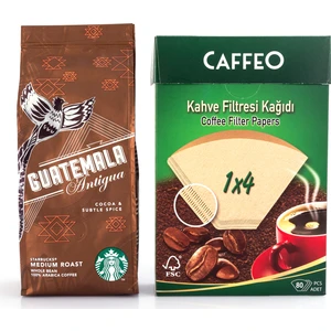 Guatemala 250 gr Çekilmemiş Filtre Kahve  ve Caffeo Kahve Filtre Kağıdı 1x4 80 Li