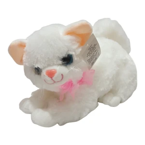 Kara Toys Sesli Yatan Peluş Kedi Camgöz