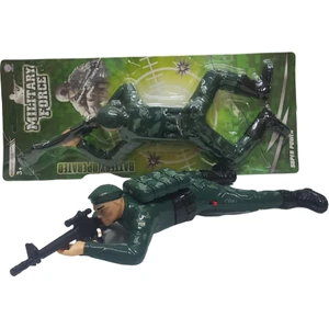 Kara Toys Pilli Yerde Sürünen Işıklı Ateş Eder Asker - Nostalji Oyuncak