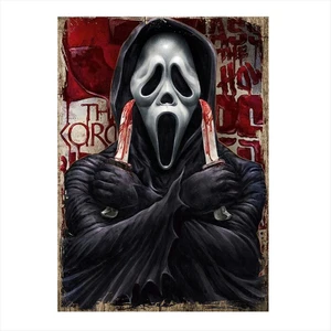 Çığlık Scream Korku Modern Ahşap Tablo