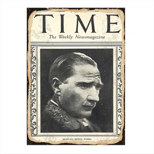 Atatürk Time Dergisi Kapağı Dekoratif Mdf Tablo