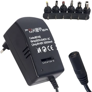 3 V - 12 V 3 Amper Çok Uçlu Ayarlı Kademeli Adaptör