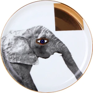 Wild Life Elephant Düz Tabak 20 Cm