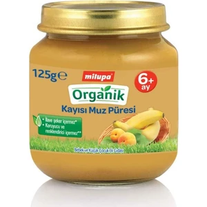 Organik Kayısı Muz Püresi Kavanoz 125 g 6+ Ay