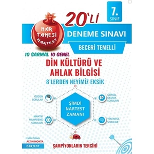 Nartest Yayınevi 7. Sınıf Nar Tanesi Din Kültürü Ve Ahlak Bilgisi Beceri Temelli 20'li Deneme Sınavı