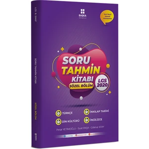 Başka 2020 Lgs Soru Tahmin Kitabı Sözel Bölüm