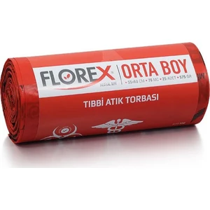 Tıbbi Atık Baskılı Hastane Çöp Poşeti Orta 55 x 60 100 Adet 5,8 kg