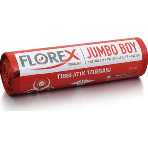 Tıbbi Atık Baskılı Hastane Çöp Poşeti Jumbo 80 x 110 100 Adet 8,1 kg