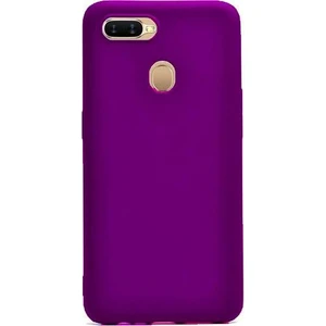 Oppo A5S AX7 Kılıf Zore Premier Mat Silikon Kapak Mor