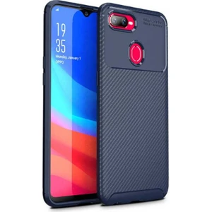 Oppo A5S AX7 Kılıf Zore Negro Antişok Karbon Silikon Kapak Lacivert