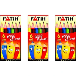 33006 Yarım Boy 6 Renk  Kuru Boya   3'lü