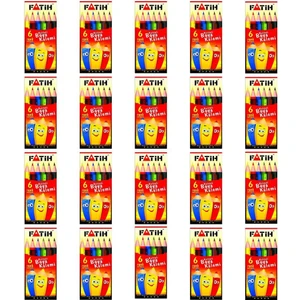 20 Adet Kuru Boya Kalemi 6 Renk Ergonomik Üçgen Gövde ile Çocuklar İçin