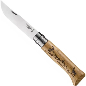 Inox No 8 Meşe Saplı Keçi Desenli Paslanmaz Çelik Çakı