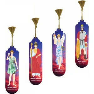 Pictor Gift Metal Püsküllü Yunan Roma Mitoloji Tanrılar Kitap Ayracı Seti 4'lü