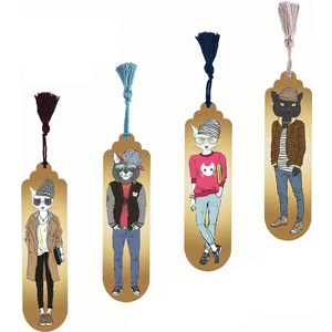 Pictor Gift Metal Püsküllü City City Bang Bang Kedili Kitap Ayracı Seti 4'lü