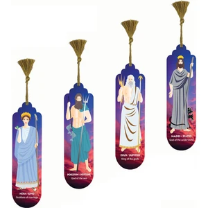 Pictor Gift Metal Püsküllü Yunan Roma Mitoloji Tanrılar Kitap Ayracı Seti 4'lü