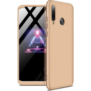Huawei P30 Lite Kılıf Zore 360 Tam Koruma 3 Parça Ays Kapak Gold