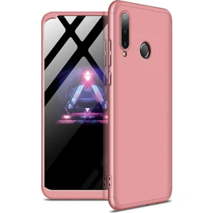 Huawei P30 Lite Kılıf Zore 360 Tam Koruma 3 Parça Ays Kapak Rose Gold