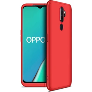 Oppo A9 2020 Kılıf Zore 360 Tam Koruma 3 Parça Ays Kapak Kırmızı